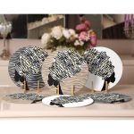 - Supla6li-Set147-Gorsel2 - Realhomes 6'lı Dalgalı Kafalı Siyahi Kadın Tasarımlı Servis Altlığı & Supla Realhomes