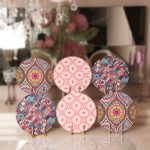 6'lı Sarmal Daireli Geometrik Etnik Desen Tasarımlı Servis Altlığı & Supla Realhomes