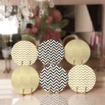 - Supla6li-Set153-Gorsel1 - Realhomes 6'lı Altın Varaklı Geometrik Şekiller Özel Tasarım Servis Altlığı & Supla Realhomes