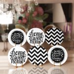 - Supla6li-Set16-Gorsel1 - Realhomes 6'lı Siyah Beyaz Home Sweet Home Özel Tasarım Servis Altlığı & Supla Realhomes