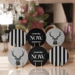 - Supla6li-Set161-Gorsel1 - Realhomes 6'lı Gri & Siyah Temalı Yesterday Now Tomorrow Tasarımlı Servis Altlığı & Supla Realhomes