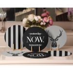 - Supla6li-Set161-Gorsel2 - Realhomes 6'lı Gri & Siyah Temalı Yesterday Now Tomorrow Tasarımlı Servis Altlığı & Supla Realhomes