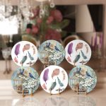 - Supla6li-Set17-Gorsel1 - Realhomes 6'lı Renkli Tüy & Kuş Motifli Servis Altlığı & Supla Realhomes