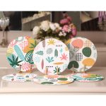 - Supla6li-Set176-Gorsel2 - Realhomes 6'lı Tropik Yaprak Pastel Çizimler Servis Altlığı & Supla Realhomes