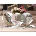 6'lı Pastel Renkli Yaprak Çizimli Servis Altlığı & Supla Realhomes