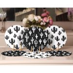 6'lı Siyah Beyaz Kaktüs Tasarımlı Servis Altlığı & Supla Realhomes