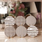 6'lı Kahve Geometrik Çizimli Özel Tasarım Servis Altlığı & Supla Realhomes