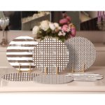 6'lı Kahve Geometrik Çizimli Özel Tasarım Servis Altlığı & Supla Realhomes