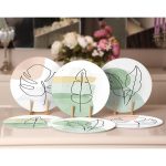 6'lı Pastel Renkli Zeminli Onedraw Çizimli Servis Altlığı & Supla Realhomes