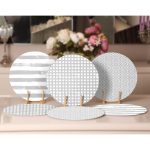 6'lı Gri Geometrik Çizimli Özel Tasarımlı Servis Altlığı & Supla Realhomes