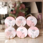 6'lı Pembe Pastel Renkli Gül Tasarımlı Servis Altlığı & Supla Realhomes