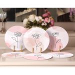 6'lı Pembe Pastel Renkli Gül Tasarımlı Servis Altlığı & Supla Realhomes