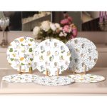 - Supla6li-Set196-Gorsel2 - Realhomes 6'lı Bohem Temalı Silüet Çizimli Servis Altlığı & Supla Realhomes