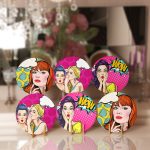 - Supla6li-Set2-Gorsel1 - Realhomes 6'lı Pop-Art Women Girl Özel Tasarımlı Servis Altlığı & Supla Realhomes