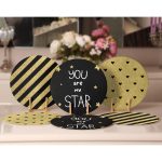 6'lı Altın Varaklı You Are My STAR Temalı Servis Altlığı & Supla Realhomes