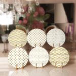 6'lı Altın Varaklı Geometrik Şekiller Özel Tasarım Servis Altlığı & Supla Realhomes