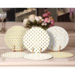 6'lı Altın Varaklı Geometrik Şekiller Özel Tasarım Servis Altlığı & Supla Realhomes