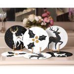 - Supla6li-Set211-Gorsel2 - Realhomes 6'lı Siyah Beyaz Gold Detaylı Yılbaşı Temalı Servis Altlığı & Supla Realhomes