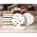 - Supla6li-Set212-Gorsel2 - Realhomes 6'lı Siyah Gold Çizgili Özel Tasarım Servis Altlığı & Supla Realhomes