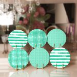 6'lı Yeşil Geometrik Çizimli Özel Tasarım Servis Altlığı & Supla Realhomes