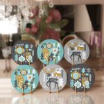 6'lı Renkli Yılbaşı Konseptli Özel Tasarım Servis Altlığı & Supla Realhomes