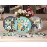 6'lı Renkli Yılbaşı Konseptli Özel Tasarım Servis Altlığı & Supla Realhomes