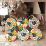 6'lı Pastel Renkli Tropik Yaprak Tasarımlı Servis Altlığı & Supla Realhomes