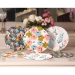 6'lı Rengarenk Çiçekler Özel Tasarımlı Servis Altlığı & Supla Realhomes