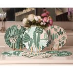 - Supla6li-Set230-Gorsel2 - Realhomes 6'lı Soyut Tropik Yaprak Tasarımlı Servis Altlığı & Supla Realhomes