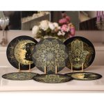 6'lı Gold Detaylı Özel Tasarım Servis Altlığı & Supla Realhomes