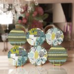 - Supla6li-Set235-Gorsel1 - Realhomes 6'lı Yeşil Renkli Tropik Yaprak Tasarımlı Servis Altlığı & Supla Realhomes