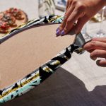 6'lı Gold Detaylı Siyah Zeminde Palmiye Ağaçları Servis Altlığı & Supla Realhomes