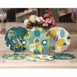 - Supla6li-Set237-Gorsel2 - Realhomes 6'lı Tropik Yaprak Tasarımlı Servis Altlığı & Supla Realhomes