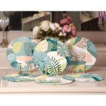 - Supla6li-Set238-Gorsel2 - Realhomes 6'lı Onedraw Tropik Yaprak Çizimli Servis Altlığı & Supla Realhomes