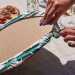 6'lı Turkuaz Tropik Yaprak Motifli Servis Altlığı & Supla Realhomes