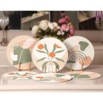 - Supla6li-Set244-Gorsel2 - Realhomes 6'lı Krem Renkli Yaprak Tasarımlı Servis Altlığı & Supla Realhomes