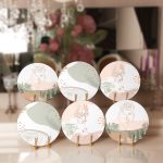 6'lı Renkli Zemin Üzerinde Onedraw Çizimli Bayan Silüeti Motifli Servis Altlığı & Supla Realhomes