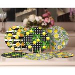 - Supla6li-Set25-Gorsel2 - Realhomes 6'lı Siyah Beyaz Geometrik Çizimli Limon Temalı Servis Altlığı & Supla Realhomes