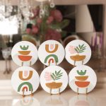 6'lı Soyut Çizimli Özel Tasarım Servis Altlığı & Supla Realhomes