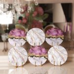 - Supla6li-Set26-Gorsel1 - Realhomes 6'lı Mor Temalı Mermer Tasarımlı Servis Altlığı & Supla Realhomes