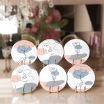 - Supla6li-Set262-Gorsel1 - Realhomes 6'lı Soyut Renkli Onedraw Çizimli Servis Altlığı & Supla Realhomes