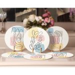 - Supla6li-Set267-Gorsel2 - Realhomes  6'lı Soyut Renkli Yosun Çizimli Servis Altlığı & Supla Realhomes