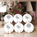 6'lı Siyah Beyaz Karahindiba Özel Tasarımlı Servis Altlığı & Supla Realhomes