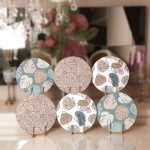 - Supla6li-Set274-Gorsel1 - Realhomes 6'lı Renkli Zemin Yaprak Çizimli Özel Tasarım Servis Altlığı & Supla Realhomes