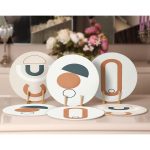 - Supla6li-Set276-Gorsel2 - Realhomes 6'lı Onedraw Soyut Çizimli Servis Altlığı & Supla Realhomes