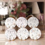 6'lı Mermer Zeminli Geometrik Çizimli Servis Altlığı & Supla Realhomes