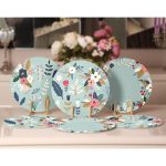 - Supla6li-Set282-Gorsel2 - Realhomes 6'lı Yeşil Zeminli Çiçek Tasarımlı Servis Altlığı & Supla Realhomes