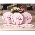 - Supla6li-Set283-Gorsel2 - Realhomes 6'lı Pembe Zemin Dini Motifli Servis Altlığı & Supla Realhomes