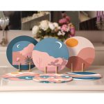 6'lı Ay & Dağ Tasarımlı Gece Tasarımlı Servis Altlığı & Supla Realhomes