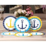 6'lı Mavi & Sarı Renkli Çapa Tasarımlı Servis Altlığı & Supla Realhomes